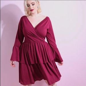 Plus Size Double Hem Skater Dress